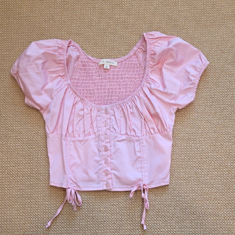 Light Pink Smocked Blouse
